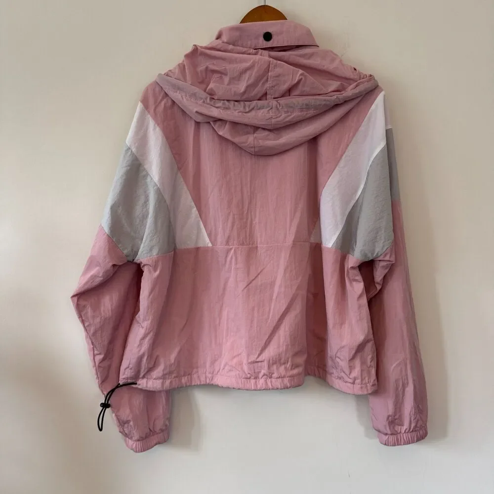 Victoria's Secret PINK  Oversized Pink & White Windbreaker Jacket XS - Picture 2 of 7
